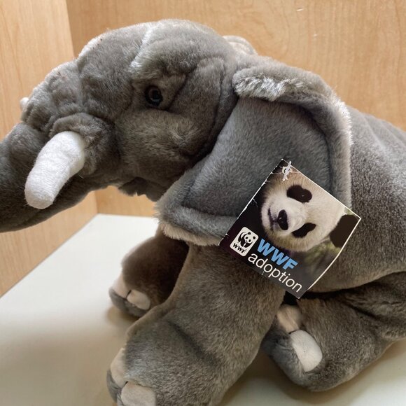 WWF Plush Elephant Soft Toy With Tag 12" Gray & White Conservation Gift Eco-Frie - Picture 2 of 14